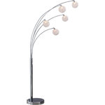 Artiva USA - Manhattan 5-Arch Crystal Ball 84" Arched Floor Lamp - Light up your living room, bedroom or office with the "Manhattan" Modern chrome 5-Arch crystal balls floor lamp form Artiva USA. Its clear handcrafted crystal balls shine beautifully in the light, providing a warm and inviting tone to any room. This lamp is perfect addition to your home. Its features on adjustable Arch that allows you to spread the light apart.