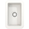 Sotto Dual-mount Fireclay 12" Single Bowl Bar Sink with Strainer in White