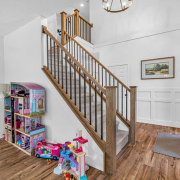 Fishers First Level Remodel Featuring: Kitchen, Butler Pantry, Stairs, Fireplace
