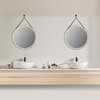Roccia Round 28" Framed Bathroom/Vanity LED Lighted Wall Mirror, Brushed Gold