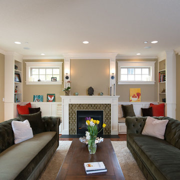 Fireplace, Windows and Window Seat