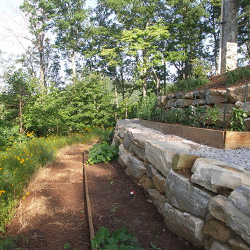 Boulder Terraced Vegetable Garden