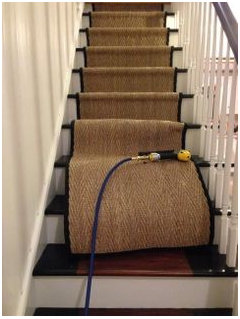 Vintage Grain Sacks As Stair Runners Why Don T You Get An Inexpensive Carpet Runner And Be Done With It