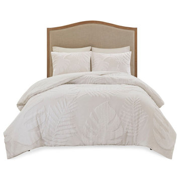 Madison Park Bahari Tufted Tropical Leaves Comforter/Duvet Cover Mini Set