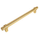 Cosmas - Cosmas 161-224BB Brushed Brass 8-7/8 CTC (224mm) Euro Bar Pull - Manufacturer: Cosmas
