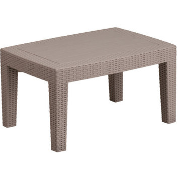 Charcoal Faux Rattan Coffee Table