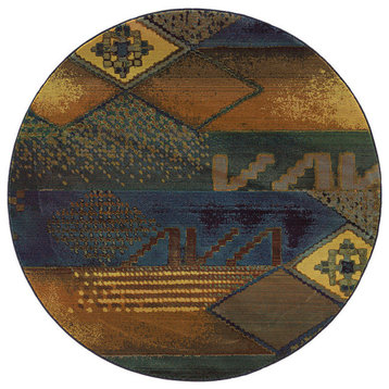 Oriental Weavers Sphinx Kharma Ii 618f4 Rug, Blue/Green, 6'0"x6'0" Round