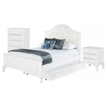 Picket House Furnishings Jenna 3 Piece Full Bedroom Set in White