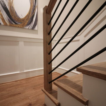 Project #83 | U-Shaped Staircase with Horizontal Black Rod Railing