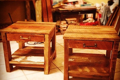 reclaimed wood nightstands/end-tables