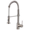 Single-Handle Pull-Down Sprayer Kitchen Faucet with Spring Design