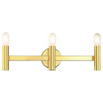 Livex Lighting - Livex Lighting 10343-02 Copenhagen, 3 Light ADA Bath Vanity, Polished Brass - Exposed bulb sockets are fixed over polished chromCopenhagen 3 Light A Polished BrassUL: Suitable for damp locations Energy Star Qualified: n/a ADA Certified: YES  *Number of Lights: 3-*Wattage:60w Medium Base bulb(s) *Bulb Included:No *Bulb Type:Medium Base *Finish Type:Polished Brass