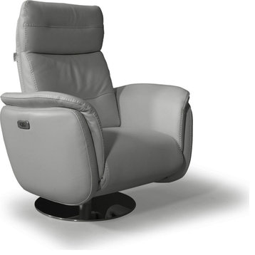 Maya Recliner Chair - Gray, Full Grain Italian Leather