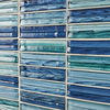 Tara Stacked Glass Mosaic Tile, Sea Green