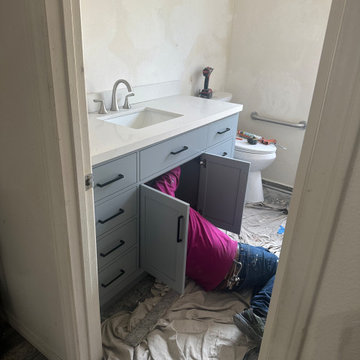 Bathroom Vanity Plumbing and Cabinetry Installation