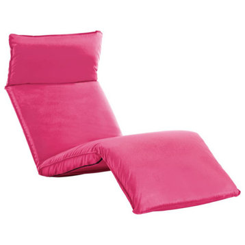 vidaXL Sunlounger Beach Folding Sunbed Outdoor Lounge Chair Oxford Fabric Pink