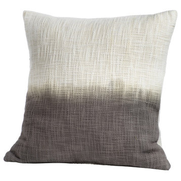 Naxos Tie Dye Gray Ombre Cotton Throw Pillow, 18"x18"