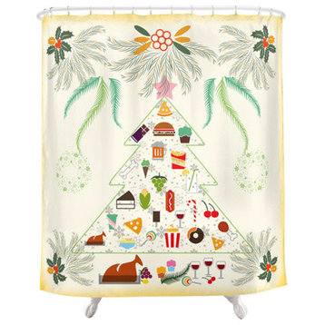 Christmas Tree Foodies Shower Curtain