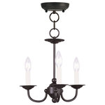 Livex Lighting - Home Basics Mini Chandelier, Black - This three light chandelier/ceiling mount from the Home Basics collection is an alluring reflection of traditional style. The elegant sweeping arms and black finish are beautiful details that unite for a breathtaking piece.