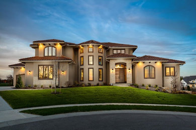 Mediterranean exterior home idea in Kansas City
