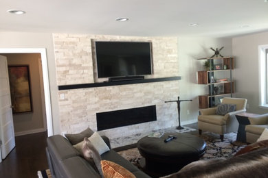 Inspiration for a contemporary family room remodel in Columbus