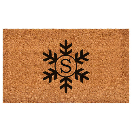 Calloway Mills Snowflake Monogram Doormat, 36"x72", Letter S