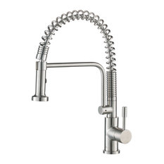 Isenberg K.1200 Caso, Dual Spray Stainless Steel Kitchen Faucet With Pull Out