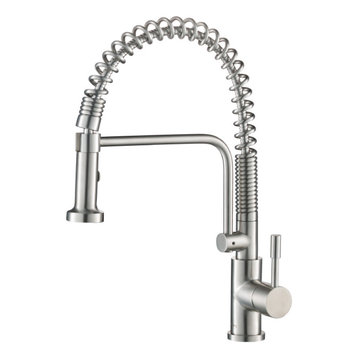Isenberg K.1200 Caso, Dual Spray Stainless Steel Kitchen Faucet With Pull Out