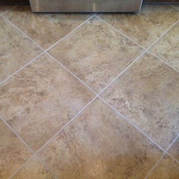 Picture of refreshed grout after application of color seal.