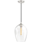 Quoizel - Quoizel Nostalgia One Light Mini Pendant NGA1510PK - One Light Mini Pendant from Nostalgia collection in Polished Nickel finish. Number of Bulbs 1. Max Wattage 100.00 . No bulbs included. Combining a retro silhouette with industrial styling, the Collection offers a striking update to any space. Clear glass shades featuring a unique pinched design add drama, while a dual finish provides visual interest. Choose from a combination of polished nickel and earth black or Western bronze and brass. No UL Availability at this time.