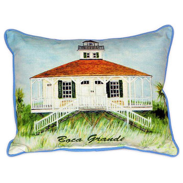 Pair of Betsy Drake Boca Grande Lighthouse Large Pillows 15 Inch x 22 Inch