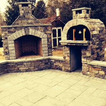 The Ferriola Family Wood Fired Brick Pizza Oven and Fireplace Combo in New York