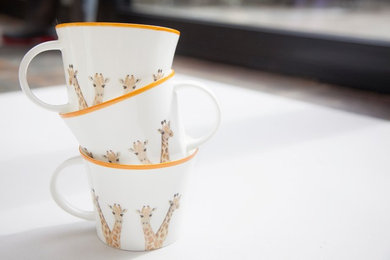 Elliott & Georgina giraffe mugs