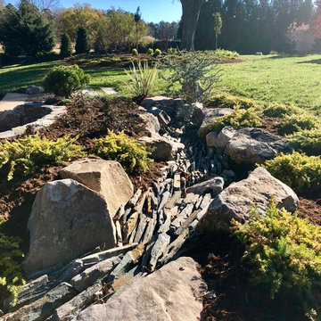 Japanese-inspired dry creek bed