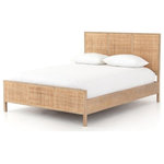 Four Hands - Sydney Bed,Natural / King - Natural mango frames woven cane, for a light, textural look with fresh organic allure. Three-panel head and foot boards add a detail-rich touch.