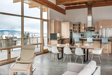 Example of a transitional exterior home design in Denver