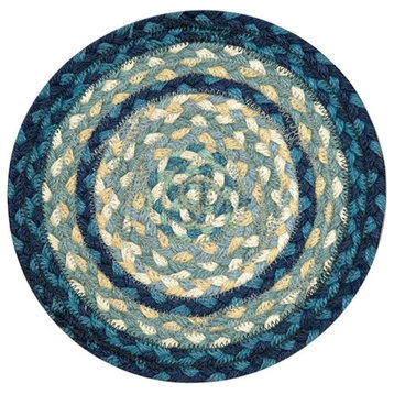 Breezy Sample Rug, Blue, Taupe and Ivory 10" Round