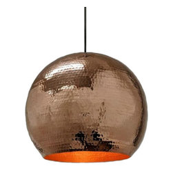 SoLuna Copper - Copper Globe Pendant Light in Polished Copper, Medium - Pendant Lighting