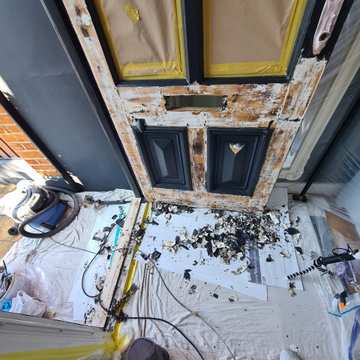 Spray painting door finish in Putney - Mi Decor Process & Craftsmanship
