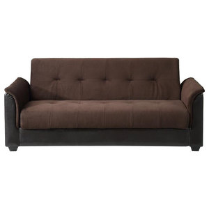 Chai Microsuede Sofa Bed Contemporary Futons By Seattle Tufted Storage Futon Sofa Bed With Elephant Fabric Dark Brown