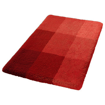 Luxury Non Slip Washable Bathroom Rug, Garnet Red, Square, Extra Large