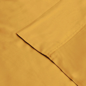 300 Thread Count Solid Durable Pillowcase Cover, Gold, Standard