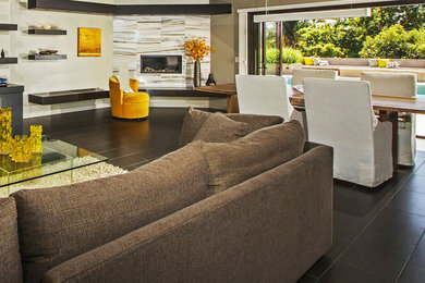 Trendy living room photo in San Diego