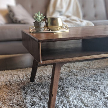 Coffee Table Plus - A solid walnut modern coffee table