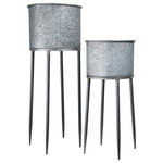 Urban Trends Collection - UTC55118 Metal Planter Galvanized Gray - UTC planters are made of the finest metals which makes them tactile and attractive. They are primarily designed to accentuate your home, garden or virtually any space. Each planter is treated with a galvanized finish that gives them rigidity against climate change, or can simply provide the aesthetic touch you need to have a fascinating focal point!!