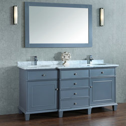 72 inch Gray Double Sink Bathroom Vanity Set - Bathroom Vanities And Sink Consoles