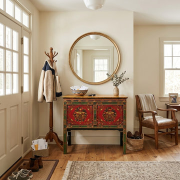 Asian Tibetan Style Floral Graphic Red Green Yellow Console Credenza Table ws498