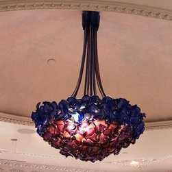 Empire Blown Glass Chandelier - Chandeliers