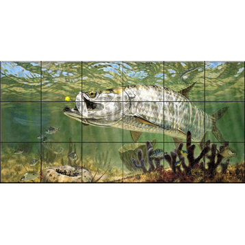Tile Mural, Golden Fly Tarpon by Don Ray