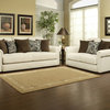 2-Piece Majestic Dove Fabric Upholstered Sofa and Love Seat Set